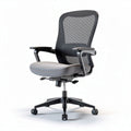 Mesh office chair with adjustable arms and gray seat fabric 60 x 60 x 100cm