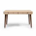 Wooden desk with three drawers in natural finish 120 x 60 x 75cm