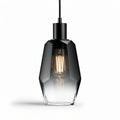 Glass pendant light fixture with black gradient shade 15 x 15 x 25cm