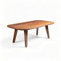 Wooden dining table with rounded edges and tapered metal legs 180 x 90 x 75cm